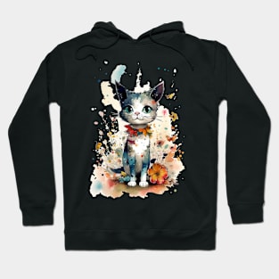 Cat with flower Hoodie